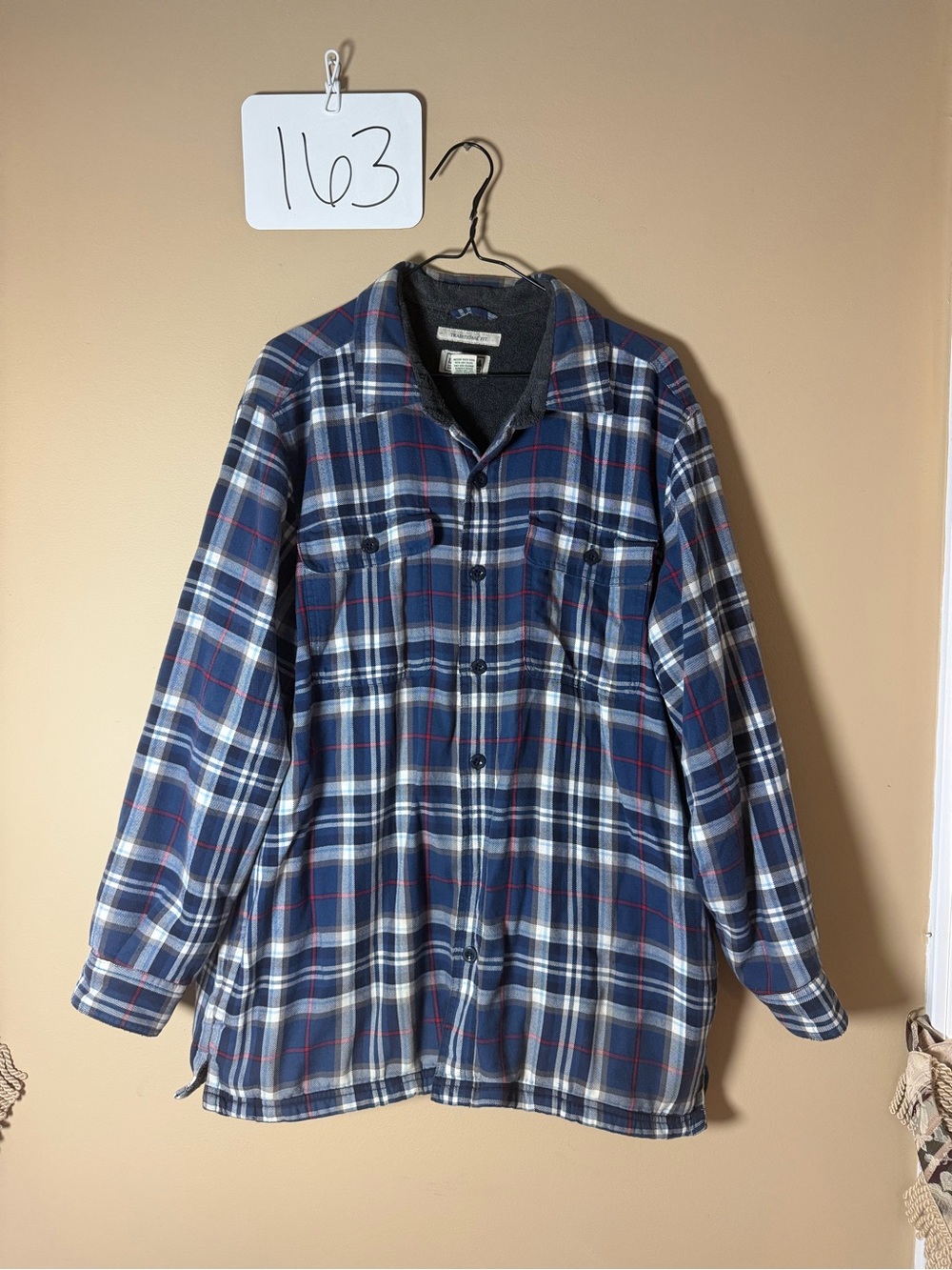 L.L. Bean Blue White & Red Plaid Lightweight Shirt Jacket